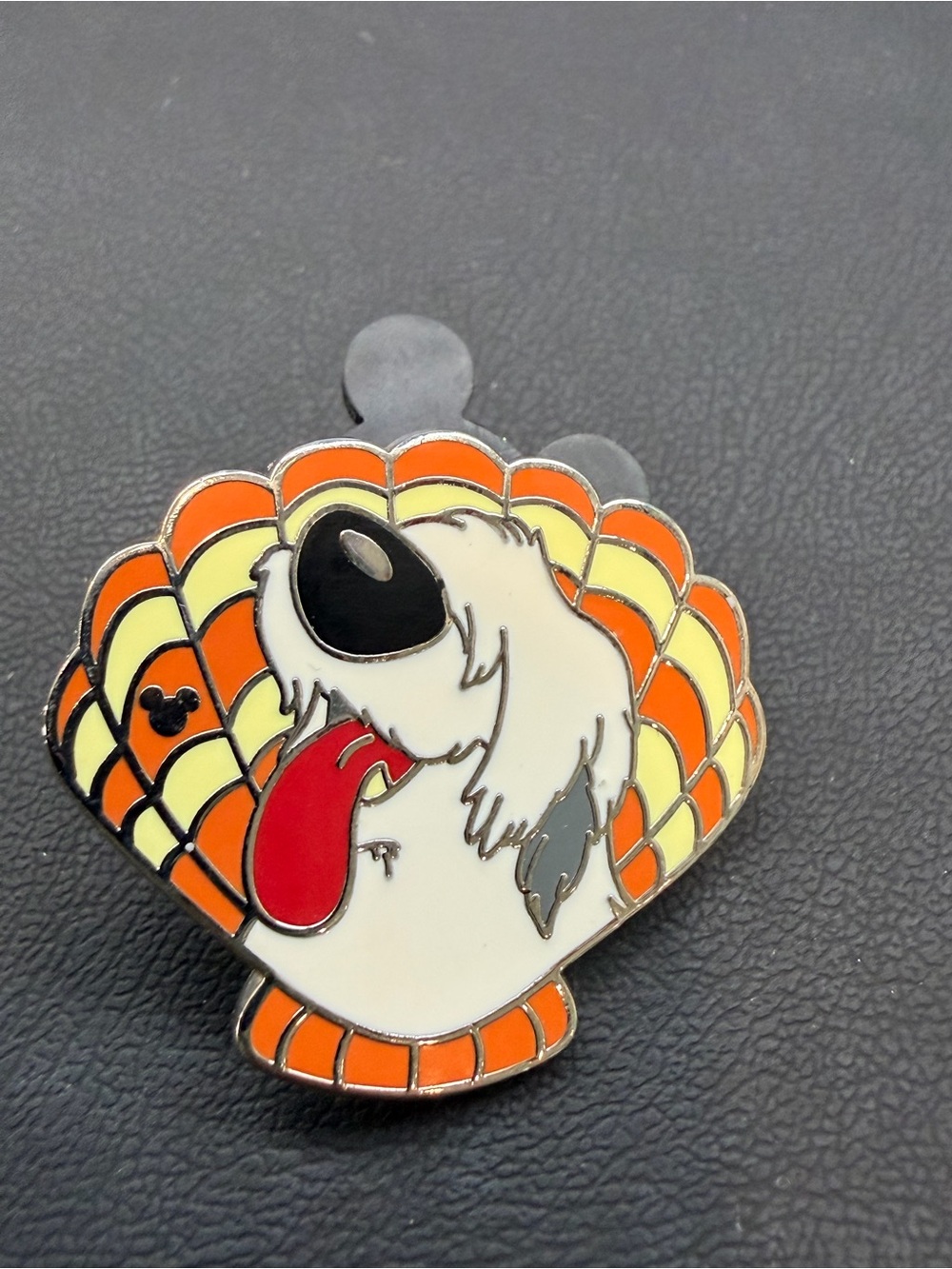 Disney-Inspired Orange & Cream Max Shell Enamel Pin- DLR hidden Mickey
